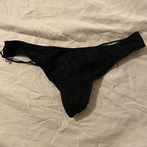 Black lace thong